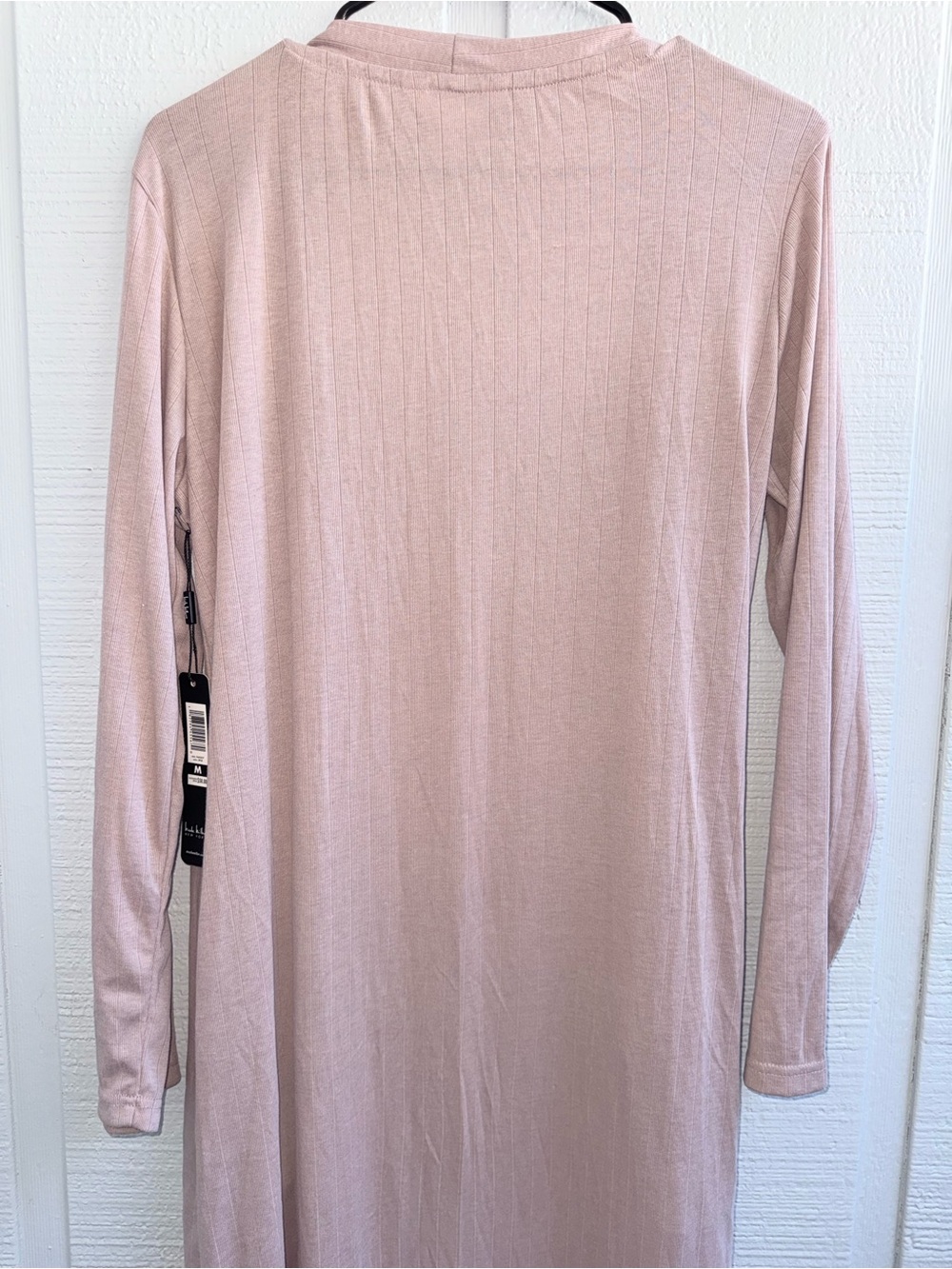 Nicole Miller New York Long Open Front Cardigan Robe Pink Womens Medium NWT - Picture 11 of 11